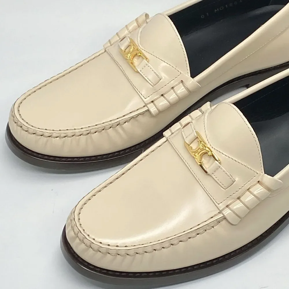 Celine Luco Triomphe in polished bull loafers size 39